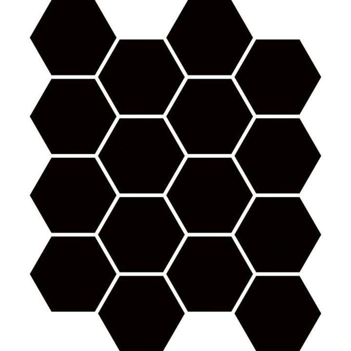 UNIWERSALNA MOZAIKA PRASOWANA NERO PARADYZ HEXAGON 22X25